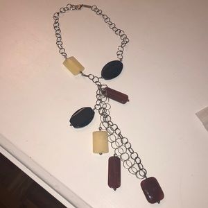 silver stone necklace